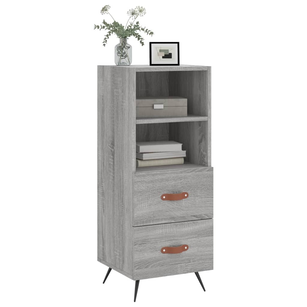 vidaXL Dressoir 34,5x34x90 cm bewerkt hout grijs sonoma eikenkleurig