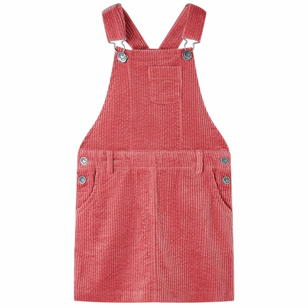 Kindertuinjurk 116 ribfluweel roze