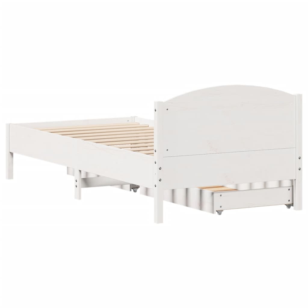 vidaXL Bedframe zonder matras massief grenenhout wit 140x200 cm