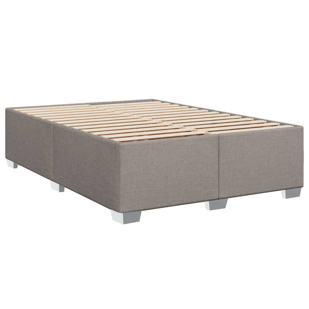 vidaXL Boxspring met matras stof taupe 160x200 cm