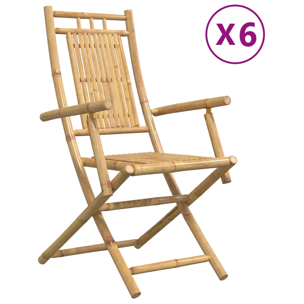 vidaXL Tuinstoelen 6 st inklapbaar 53x66x99 bamboe