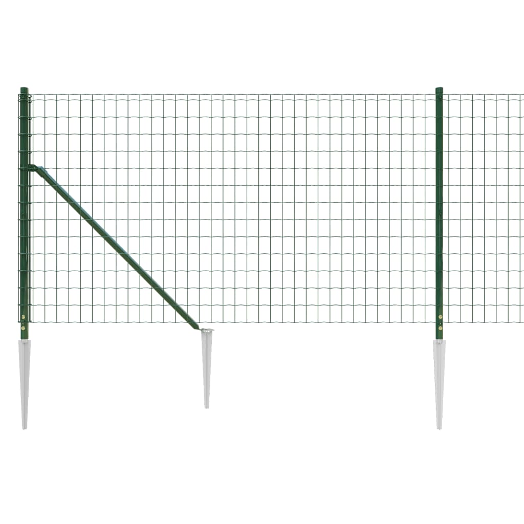 vidaXL Draadgaashek met grondankers 1,1x10 m groen