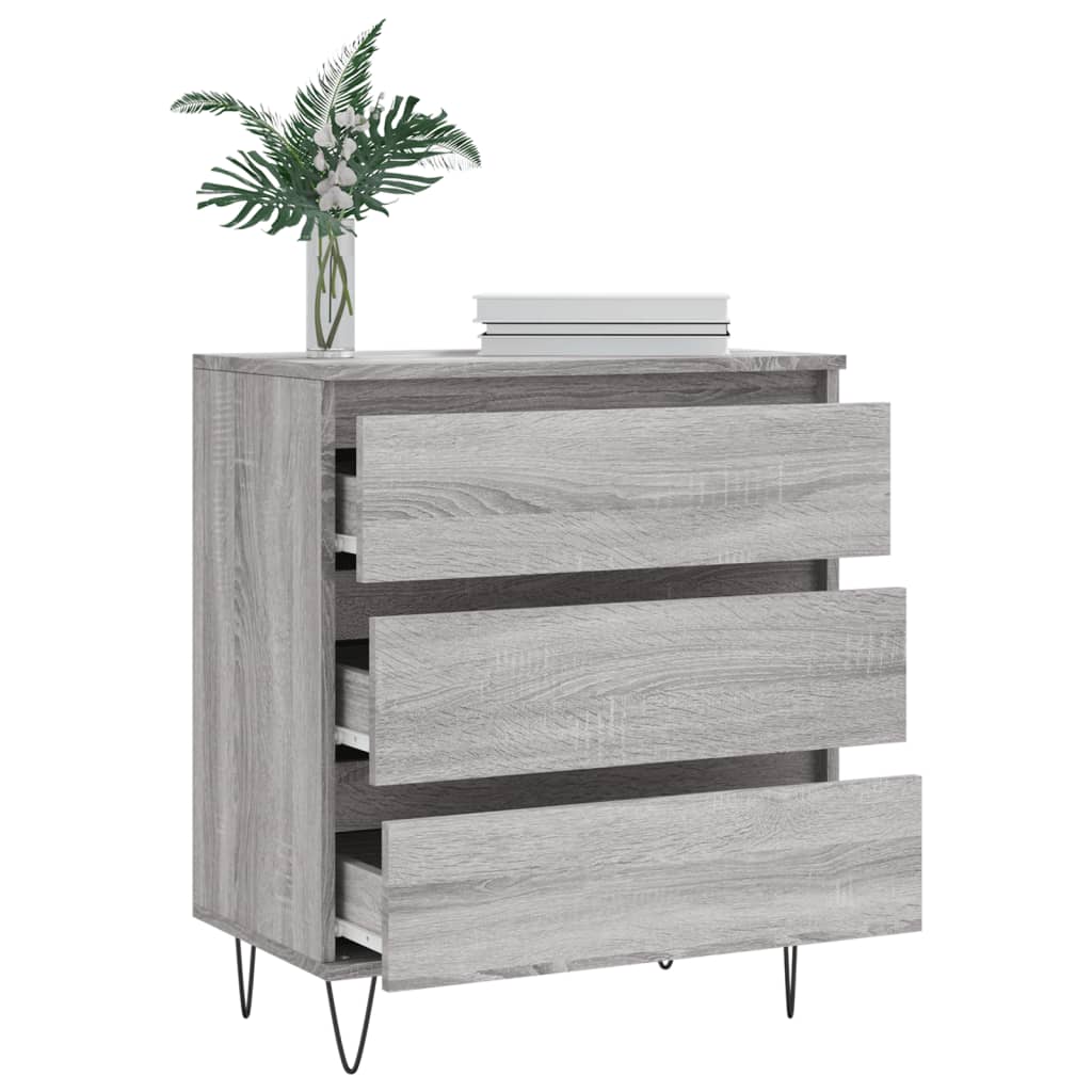 vidaXL Dressoir 60x35x70 cm bewerkt hout grijs sonoma eikenkleurig