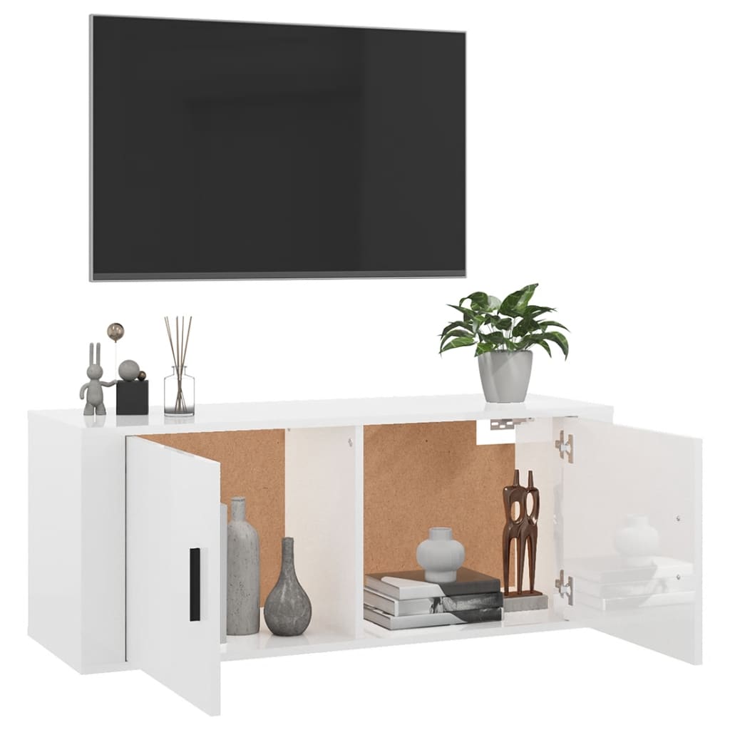 vidaXL Tv-wandmeubel 100x34,5x40 cm hoogglans wit