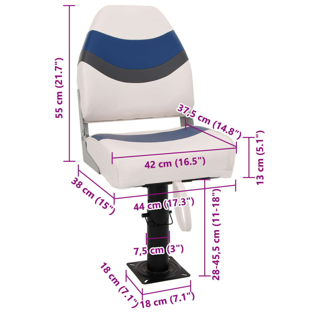 vidaXL 2-delige Bootstoelenset met hoge rugleuning inklapbaar