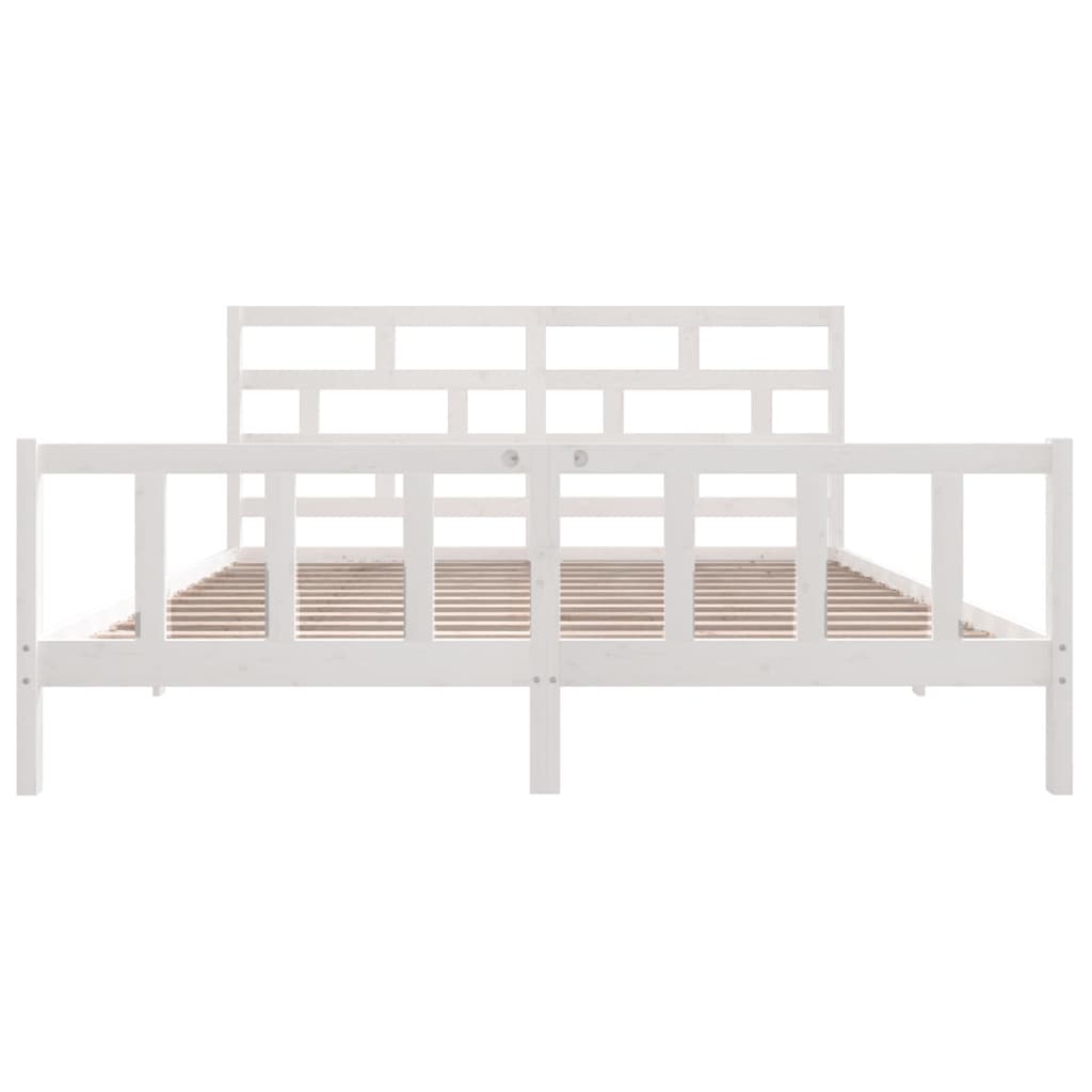 vidaXL Bedframe massief grenenhout wit 180x200 cm