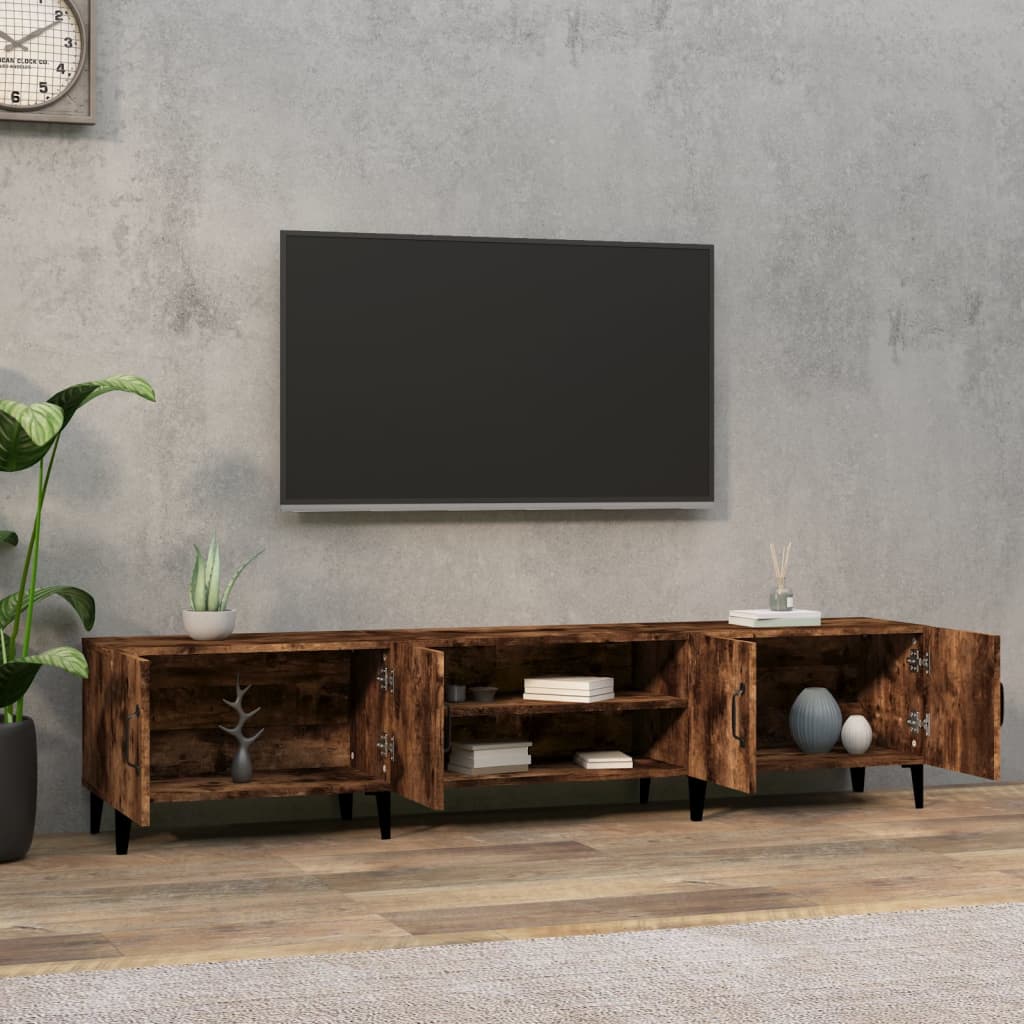 vidaXL Tv-meubel 180x31,5x40 cm bewerkt hout gerookt eikenkleurig