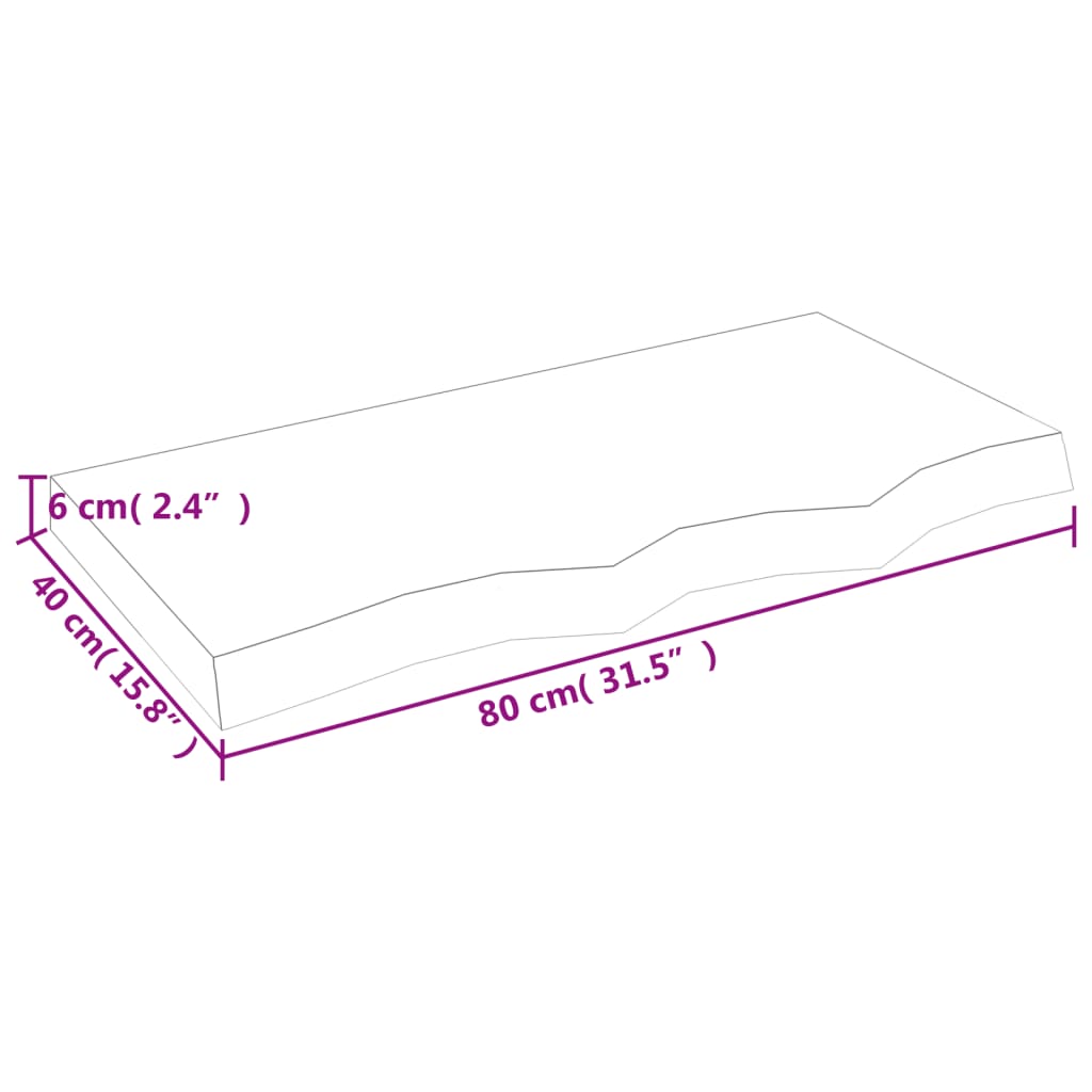 vidaXL Wandschap 80x40x(2-6)cm behandeld massief eikenhout donkerbruin