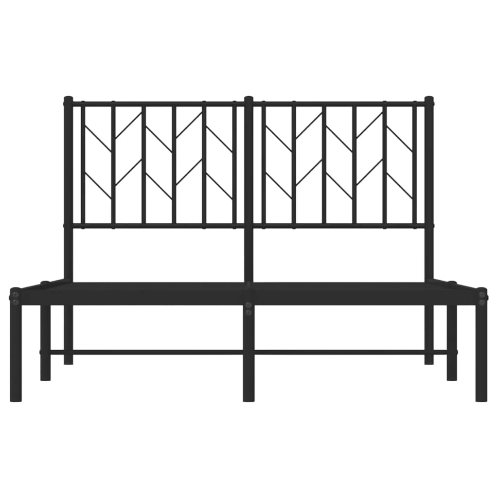 vidaXL Bedframe met hoofdbord metaal zwart 120x190 cm