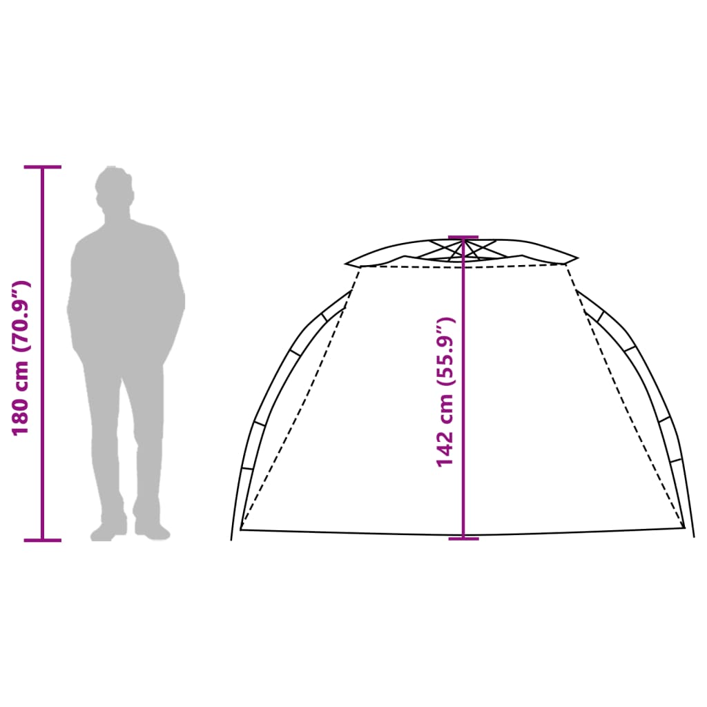 vidaXL Strandtent 2-persoons waterdicht snelontgrendeling grijs