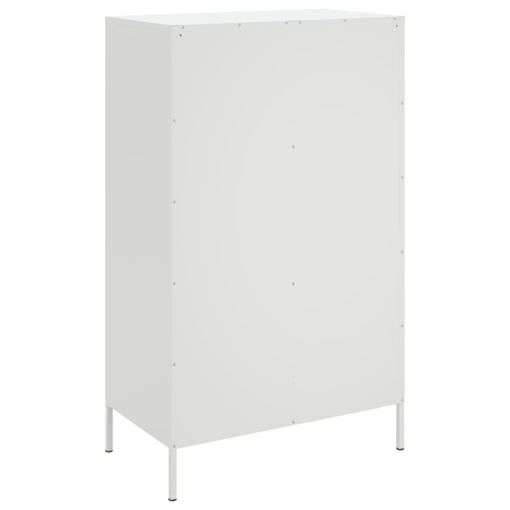 vidaXL Hoge kast 68x39x113 cm staal wit