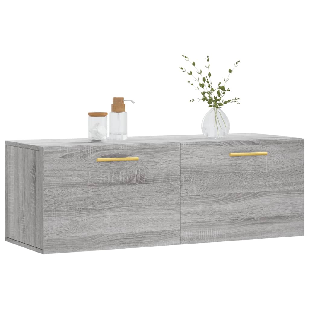 vidaXL Wandkast 100x36,5x35 cm bewerkt hout grijs sonoma eikenkleurig