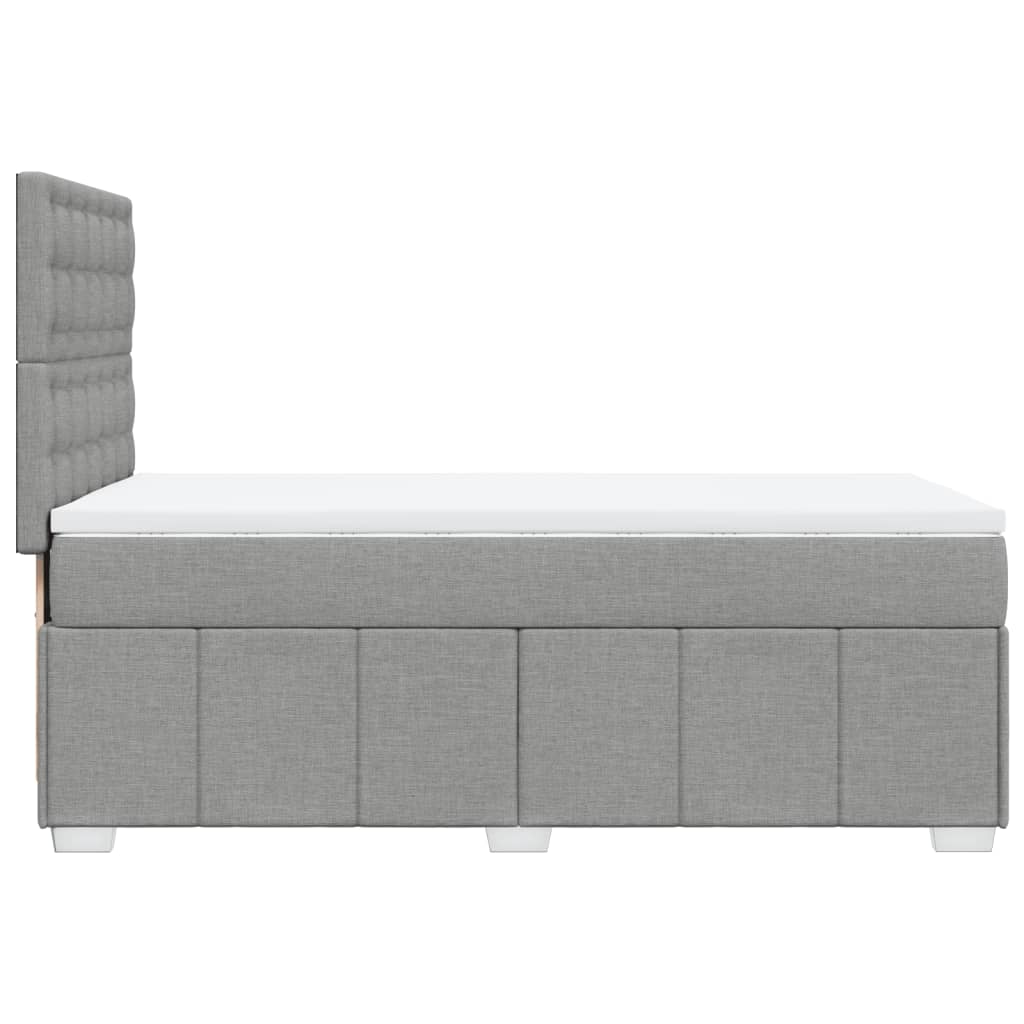 vidaXL Boxspring met matras stof lichtgrijs 90x200 cm