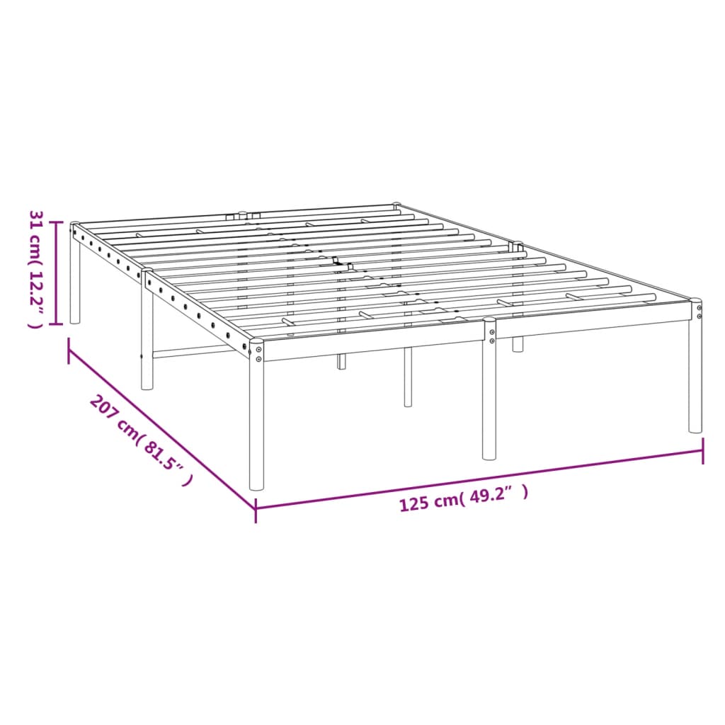 vidaXL Bedframe metaal zwart 120x200 cm