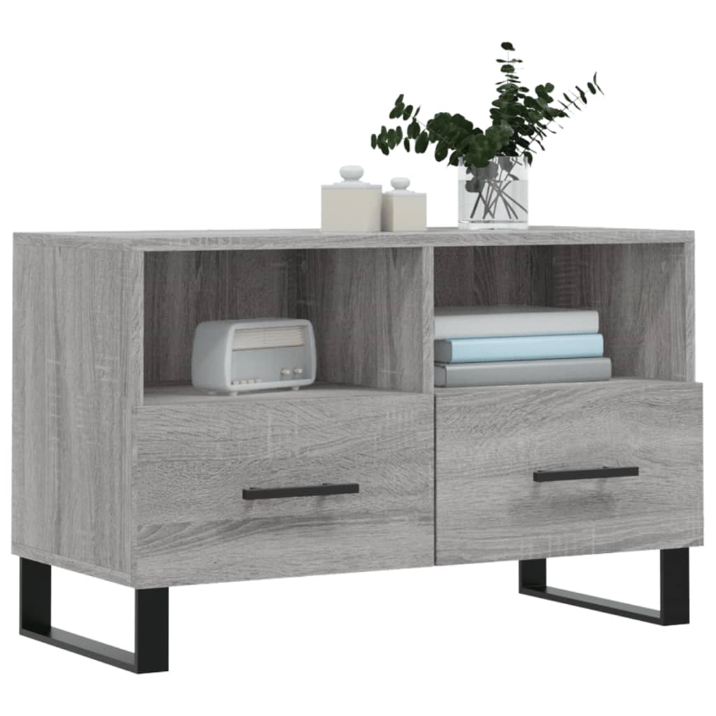 vidaXL Tv-meubel 80x36x50 cm bewerkt hout grijs sonoma eikenkleurig