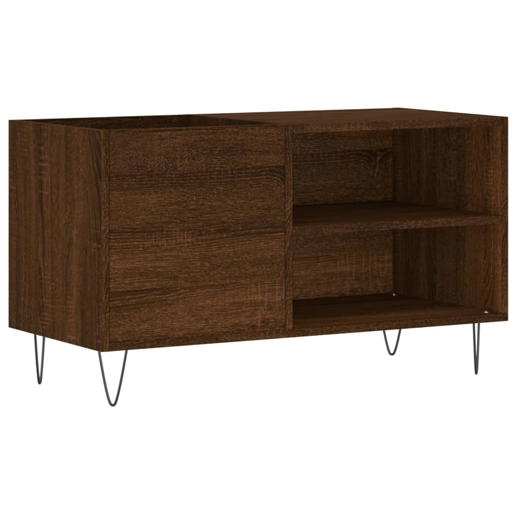 vidaXL Platenkast 85x38x48 cm bewerkt hout bruin eikenkleur