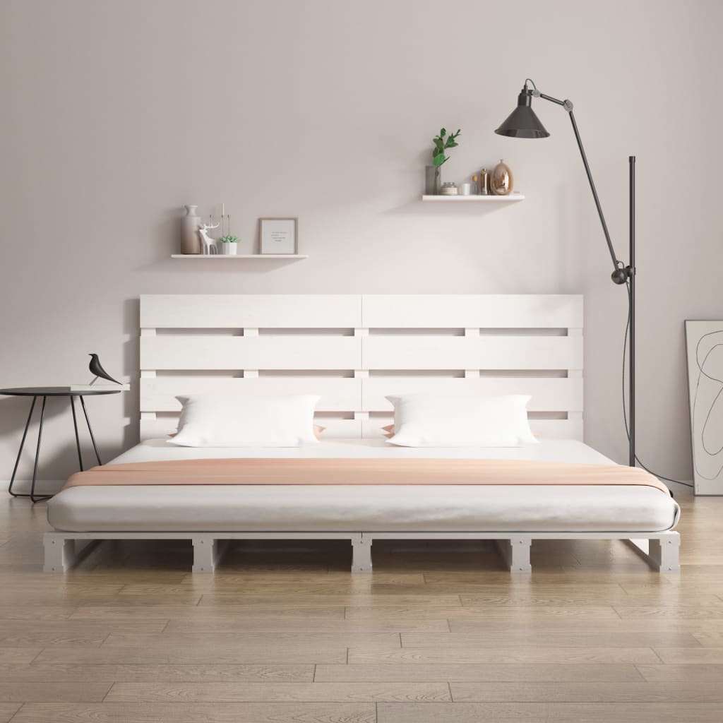 vidaXL Bedframe massief grenenhout wit 140x190 cm