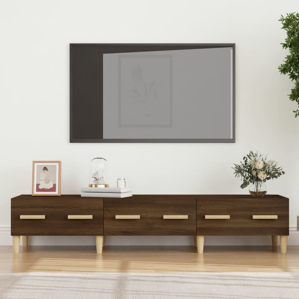 vidaXL Tv-meubel 150x34,5x30 cm bewerkt hout bruin eikenkleur