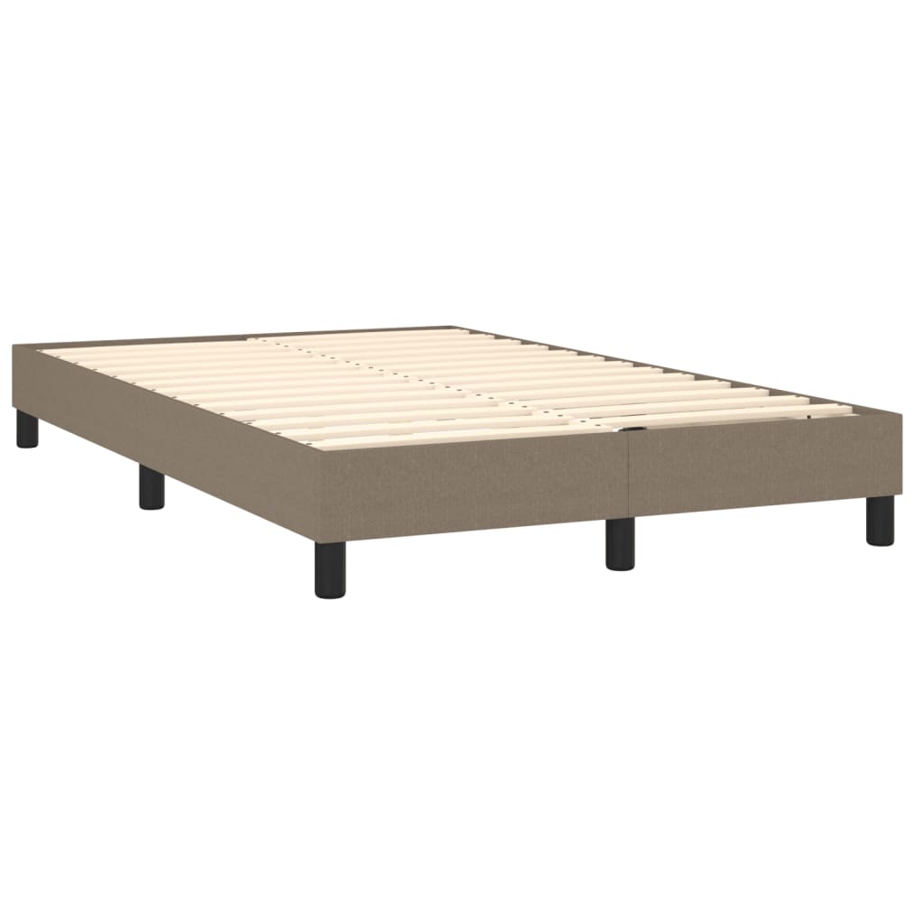 vidaXL Boxspring met matras en LED stof taupe 120x190 cm