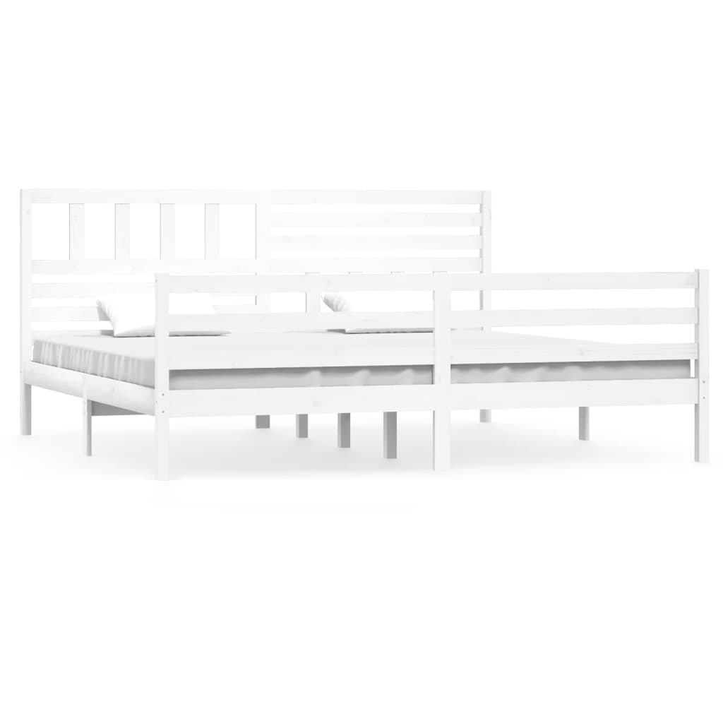 vidaXL Bedframe massief hout wit 180x200 cm