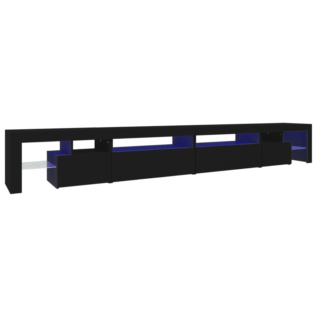 vidaXL Tv-meubel met LED-verlichting 290x36,5x40 cm zwart