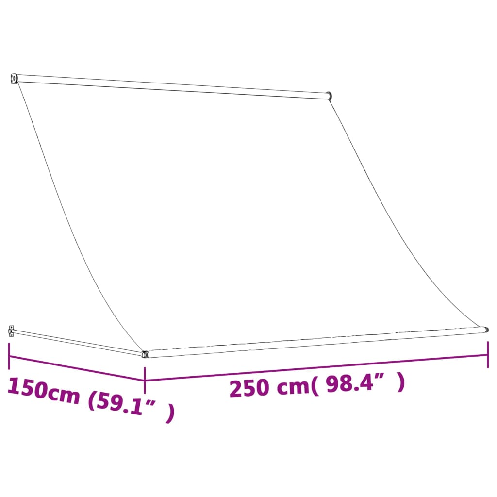 vidaXL Luifel uittrekbaar 250x150 cm stof en staal antracietkleurig