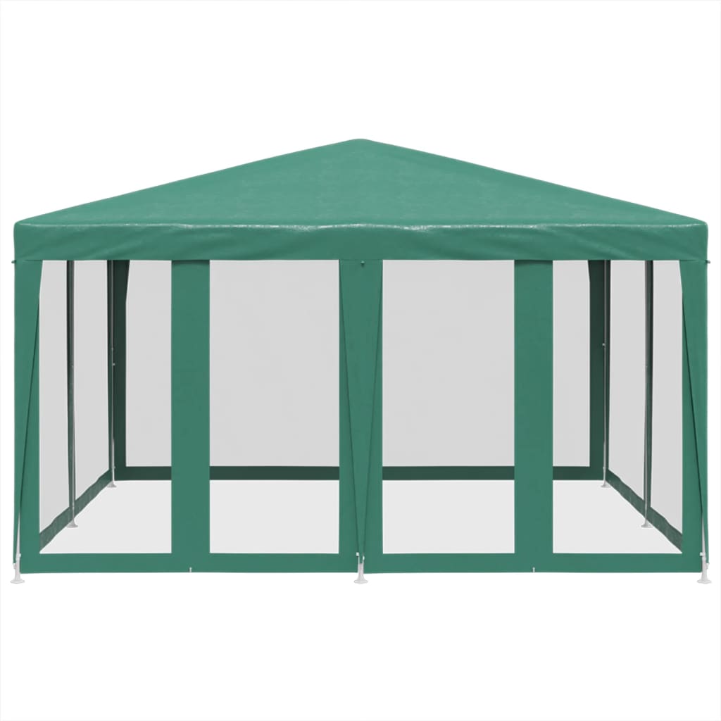 vidaXL Partytent met 8 mesh zijwanden 4x4 m HDPE groen