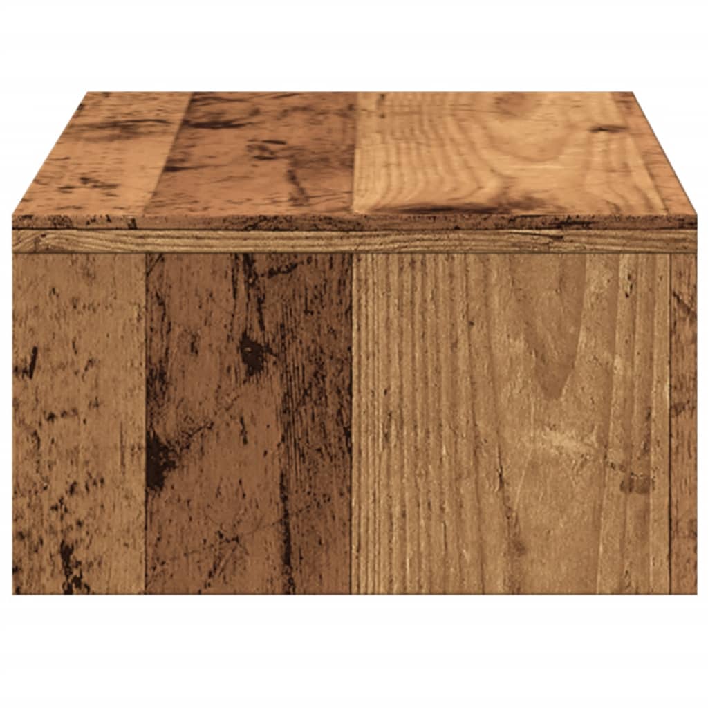 vidaXL Monitorstandaard met lades 50x27x15 cm bewerkt hout oud hout