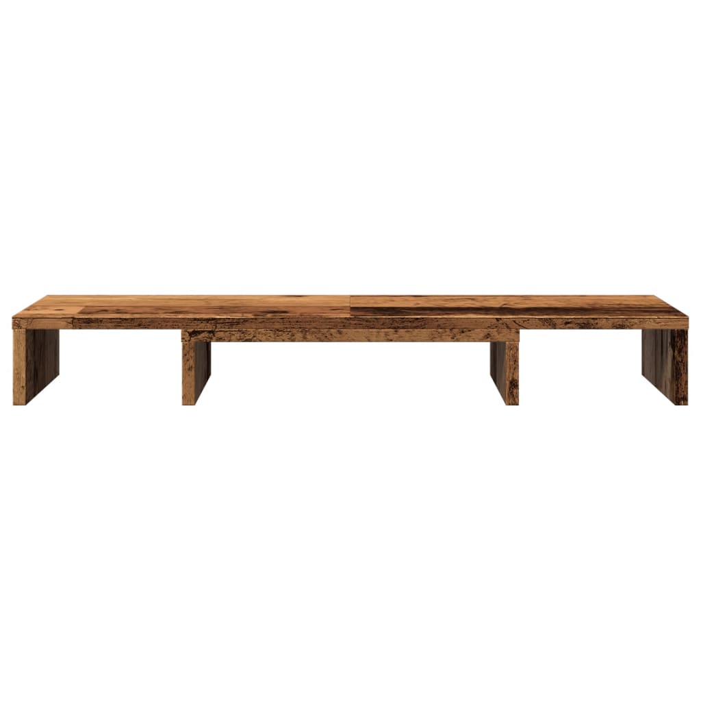 vidaXL Monitorstandaard verstelbaar 80x24x10,5 cm hout oud houtkleurig