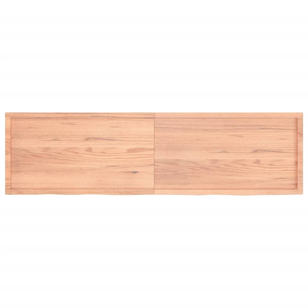 vidaXL Wastafelblad 220x60x(2-6) cm behandeld massief hout lichtbruin