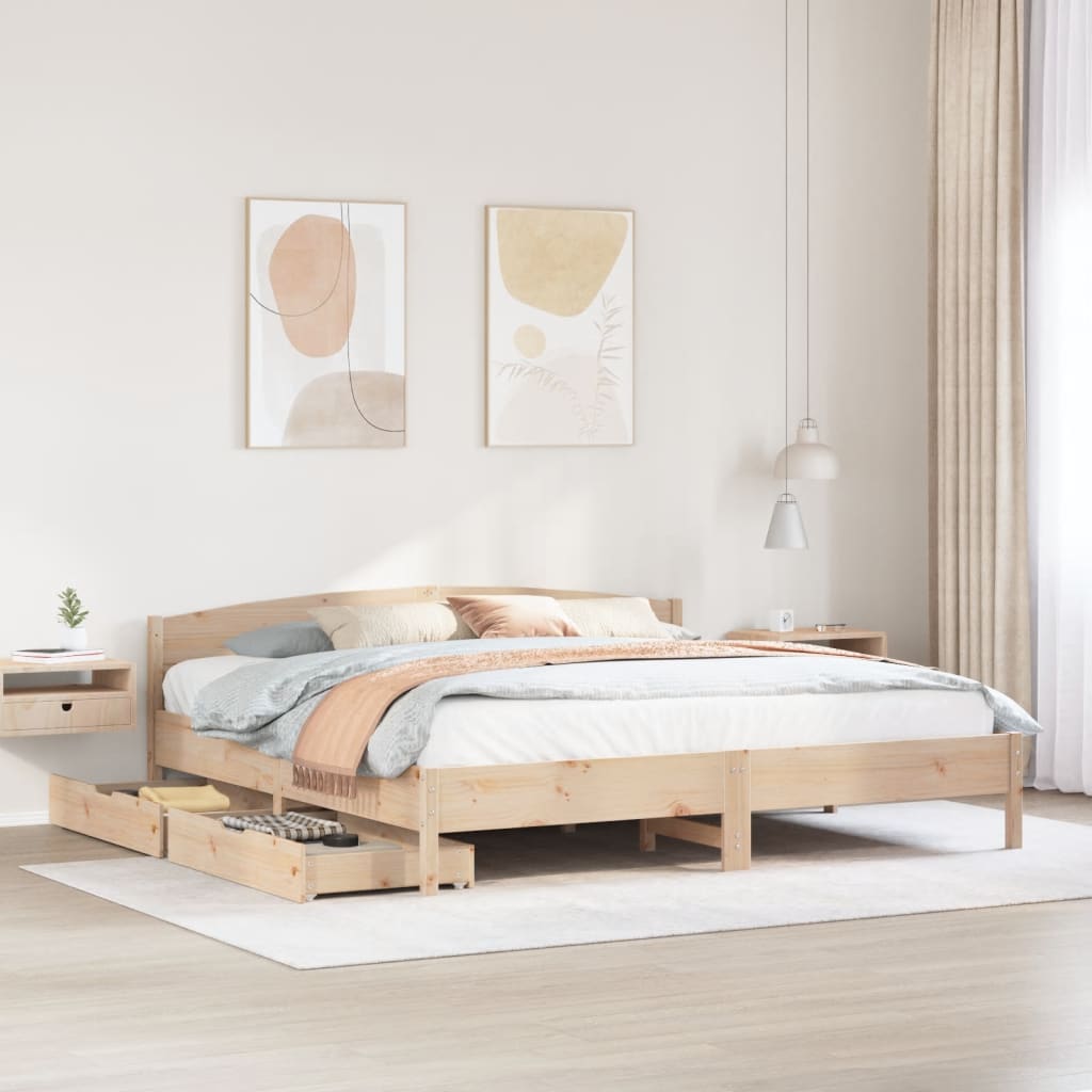 vidaXL Bedframe zonder matras massief grenenhout 180x200 cm