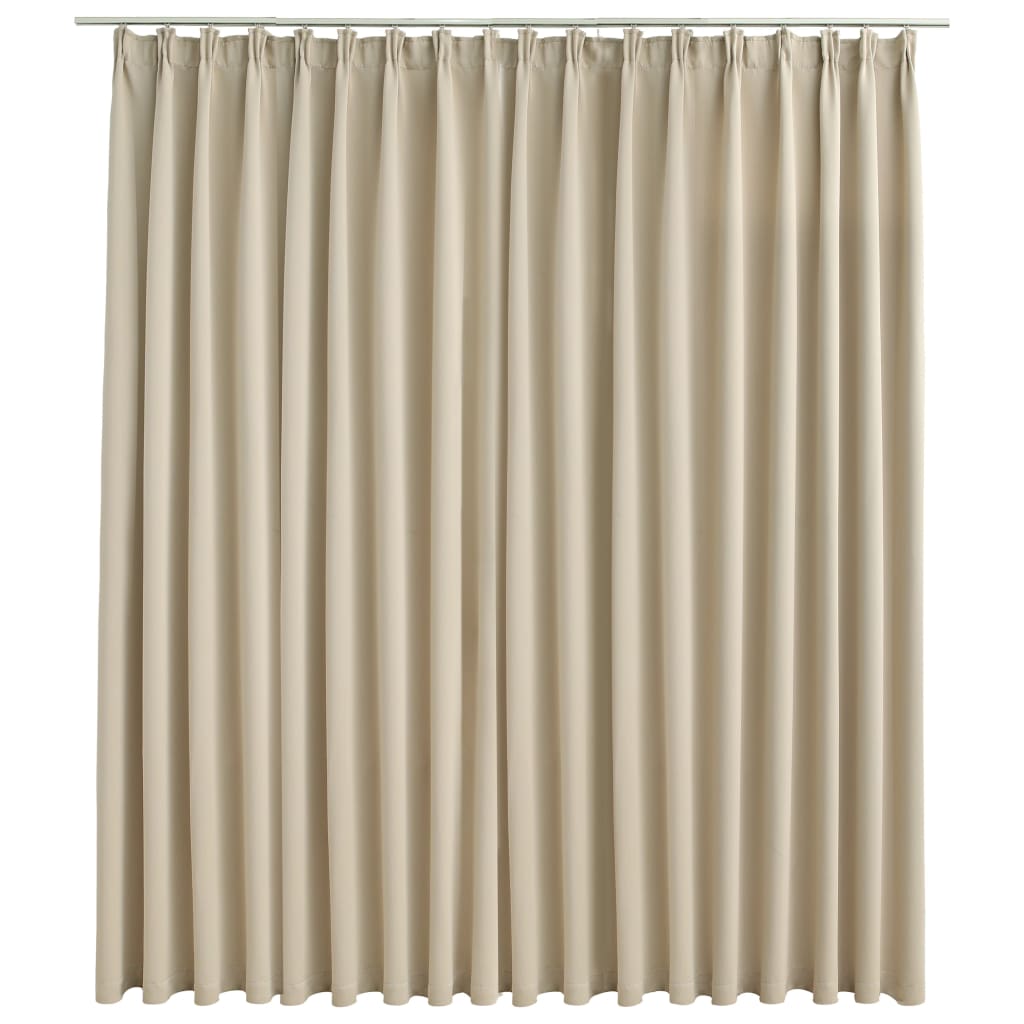 vidaXL Gordijn verduisterend met haken 290x245 cm beige