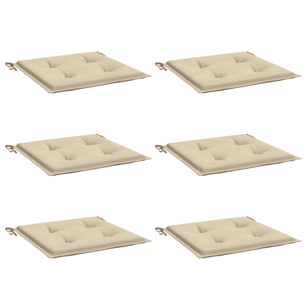 vidaXL Tuinstoelkussens 6 st 50x50x3 cm oxford stof beige