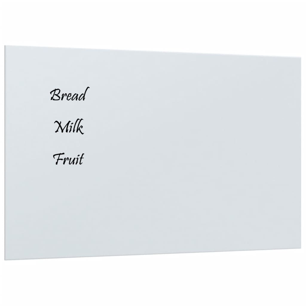 vidaXL Magneetbord voor aan de wand 80x50 cm gehard glas wit