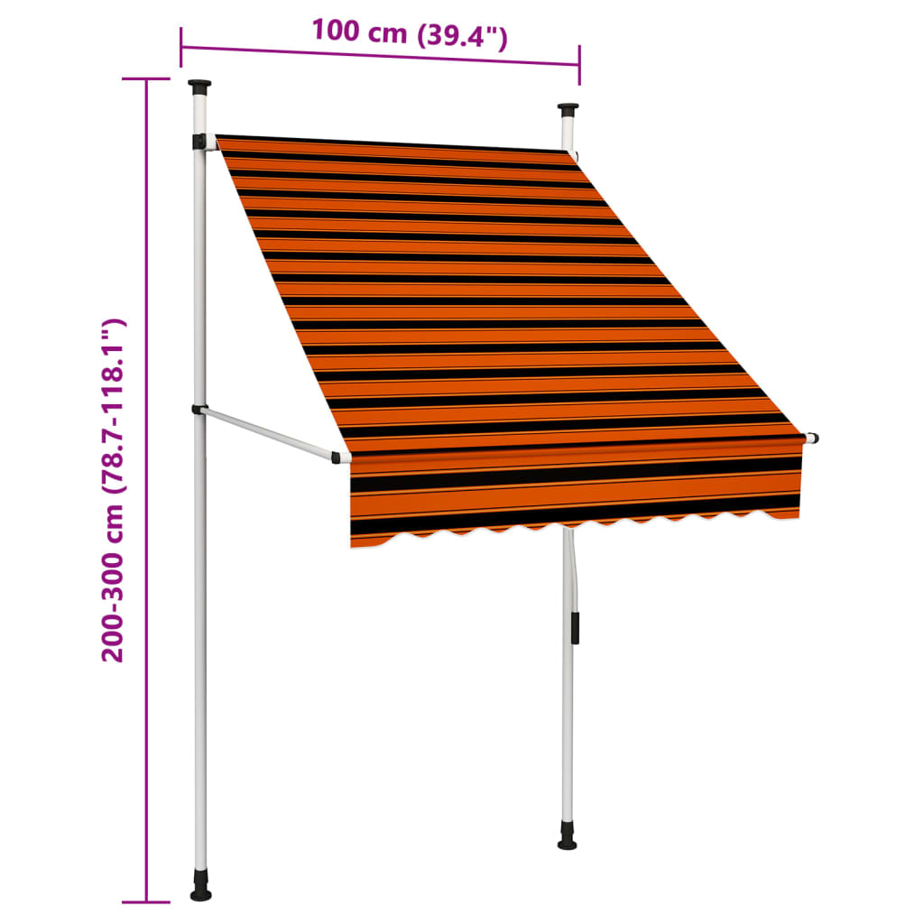 vidaXL Luifel uittrekbaar 250x150 cm stof en staal crèmekleurig