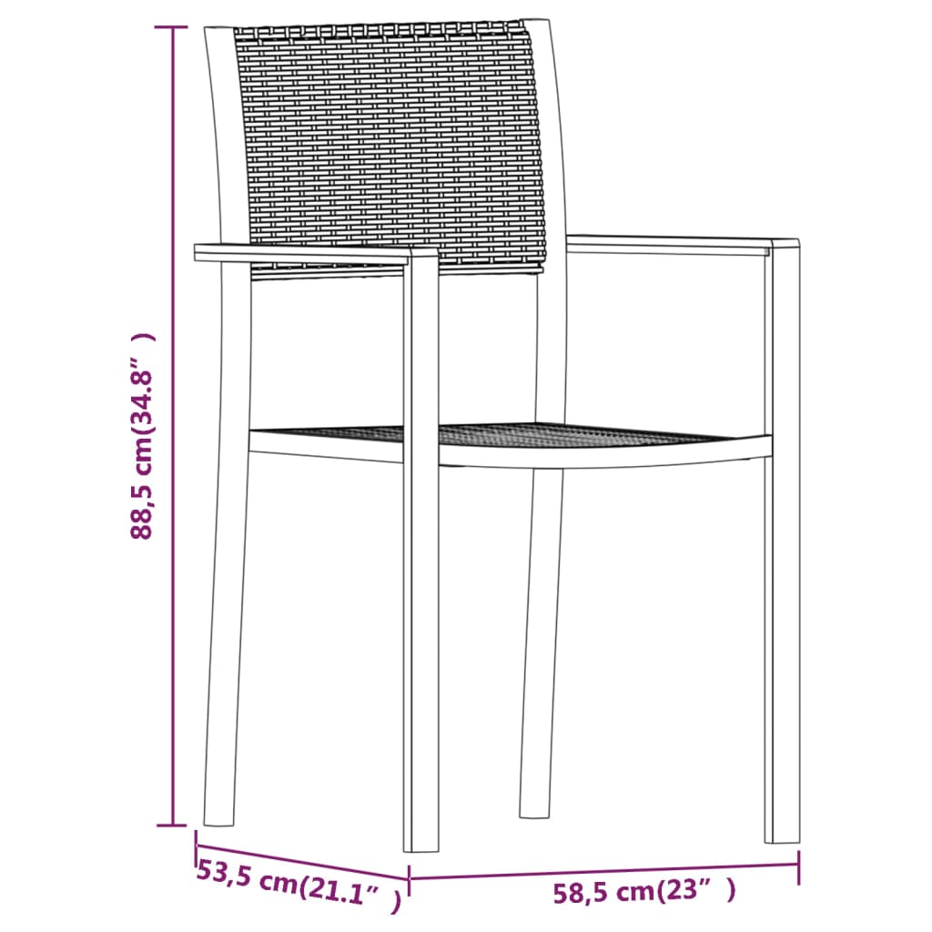 vidaXL 9-delige Tuinset zwart