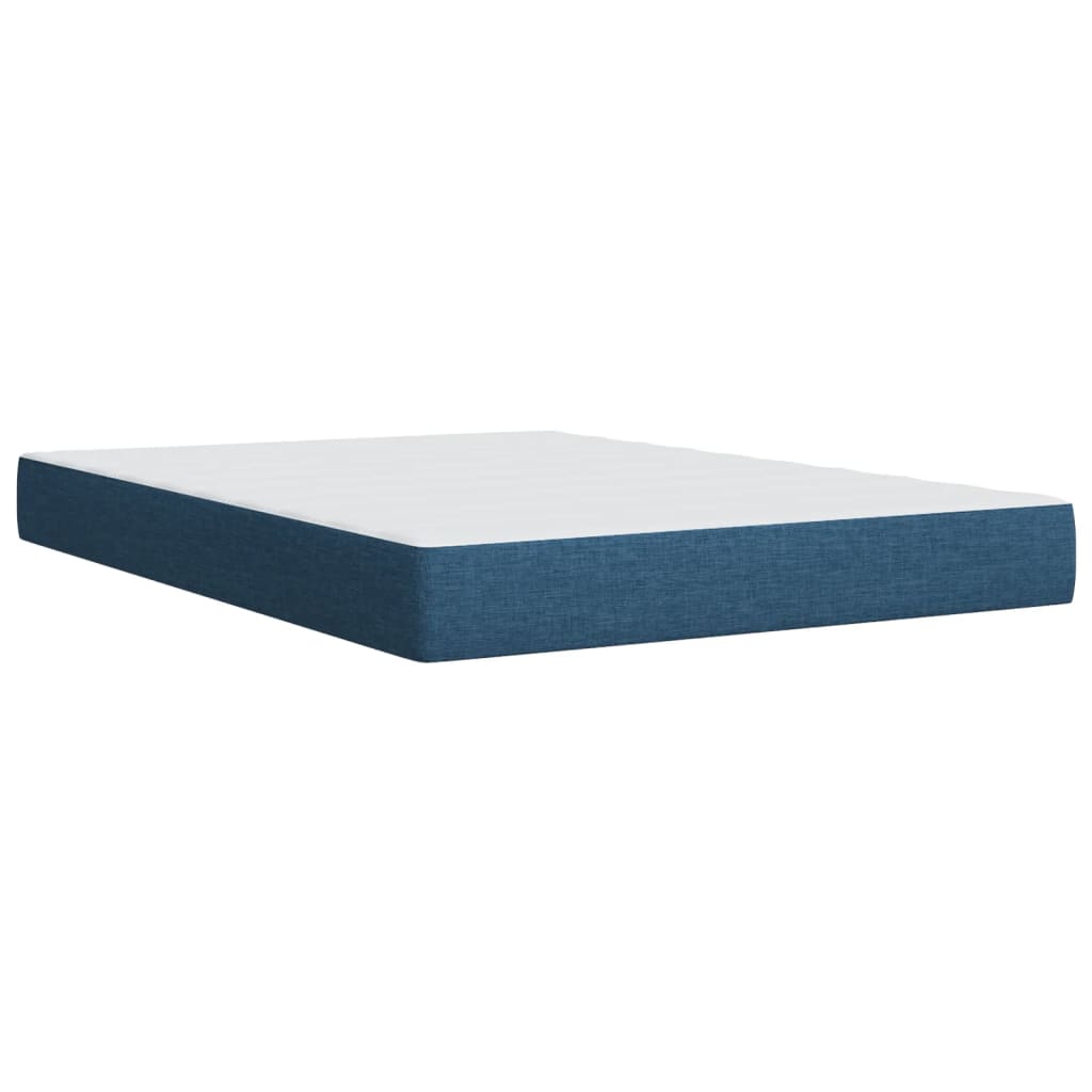 vidaXL Boxspring met matras stof blauw 180x200 cm