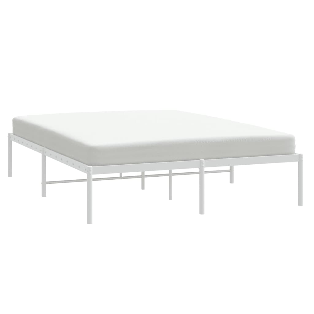 vidaXL Bedframe metaal wit 150x200 cm