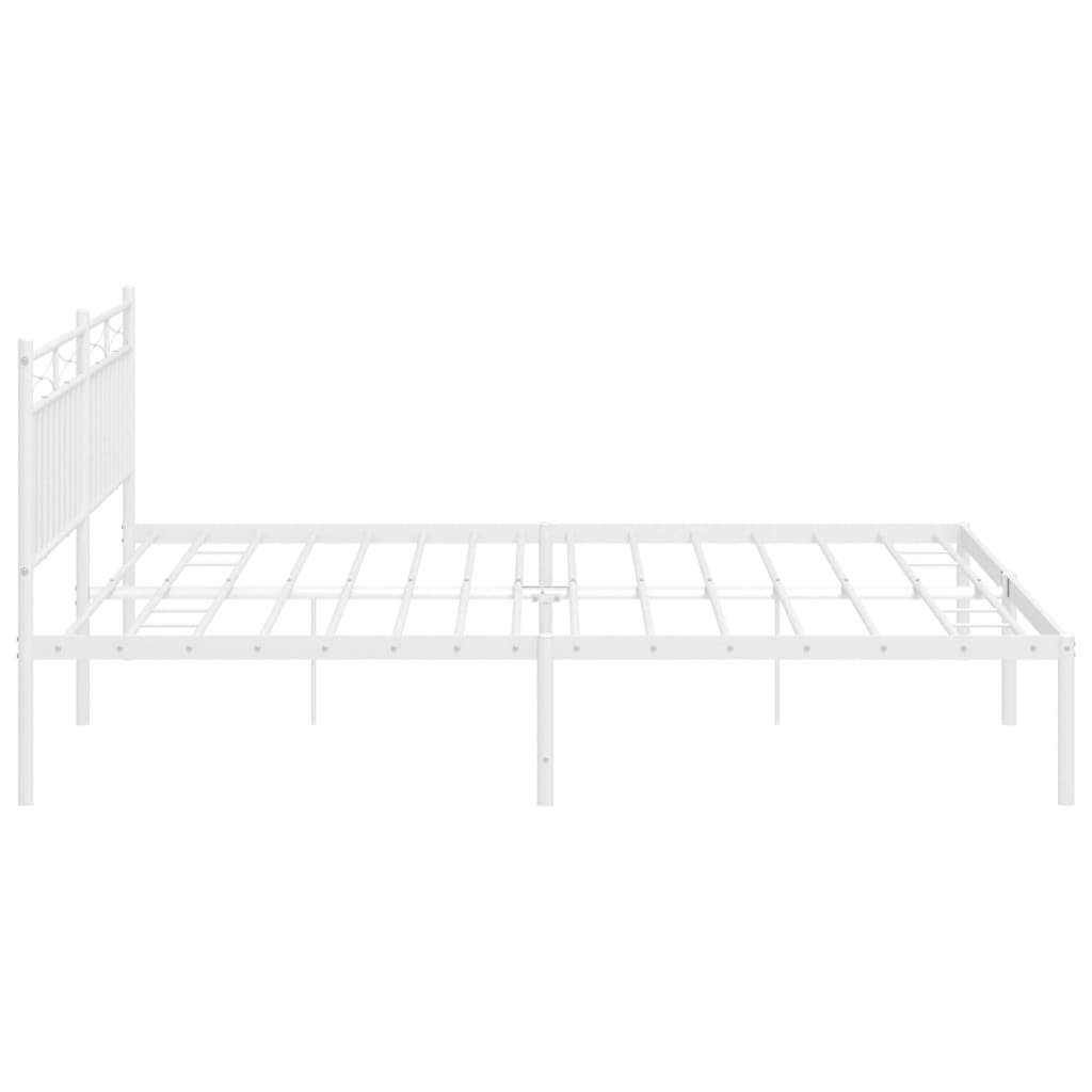 vidaXL Bedframe met hoofdbord metaal wit 200x200 cm