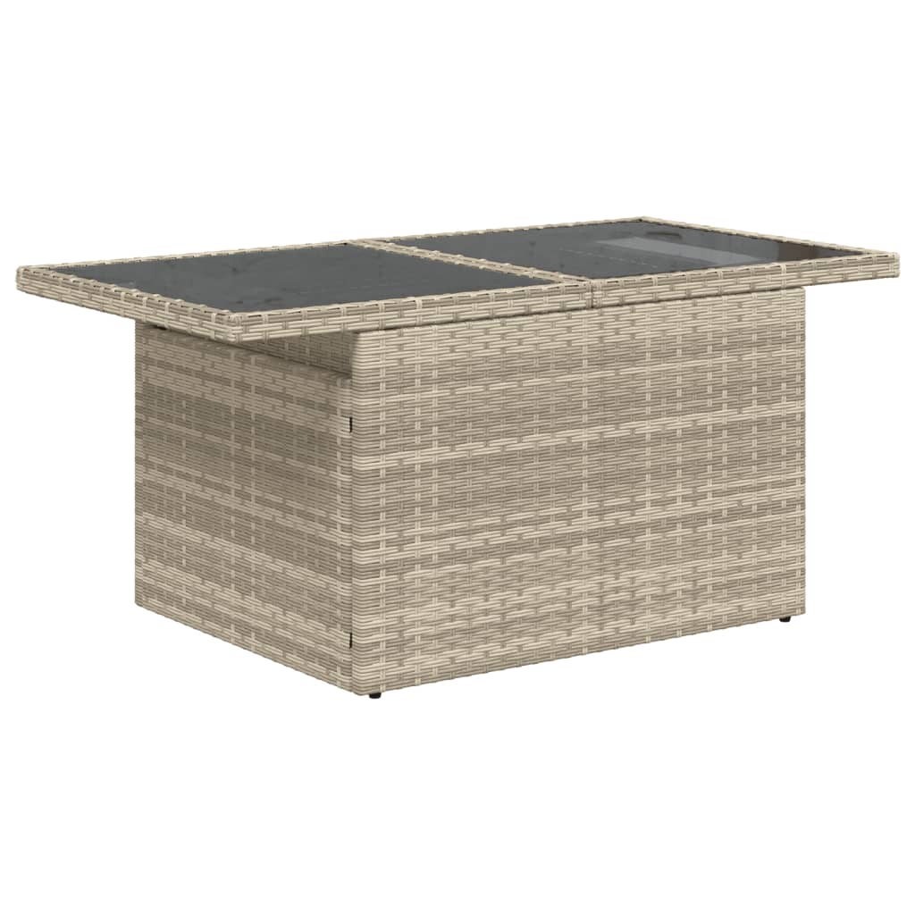 vidaXL 6-delige Loungeset met kussens poly rattan lichtgrijs