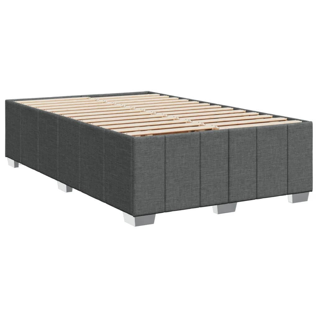 vidaXL Boxspring met matras stof donkergrijs 120x190 cm