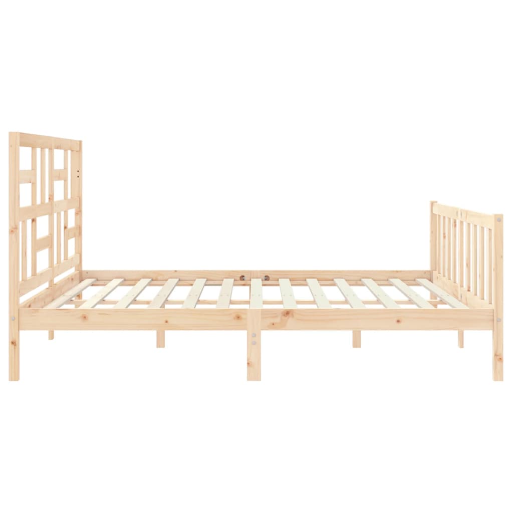 vidaXL Bedframe met hoofdbord massief hout