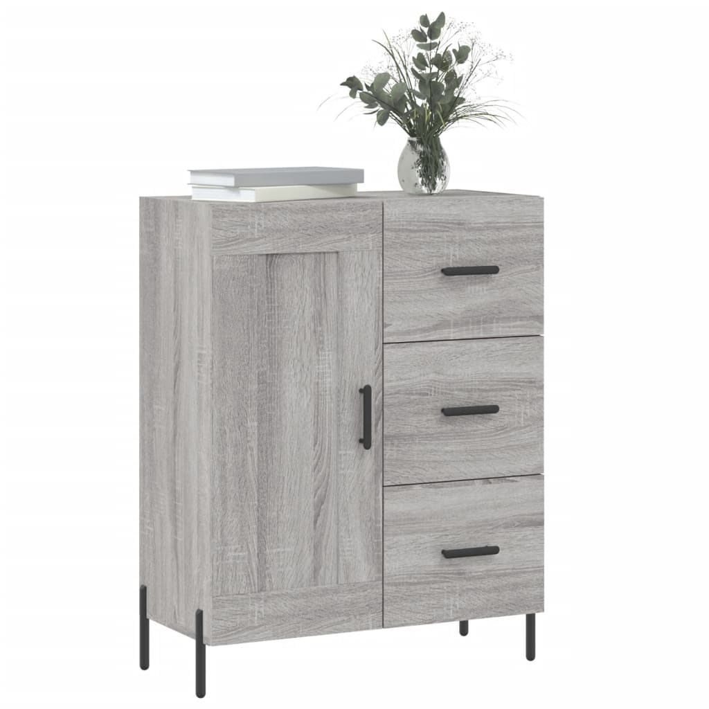 vidaXL Dressoir 69,5x34x90 cm bewerkt hout grijs sonoma eikenkleurig