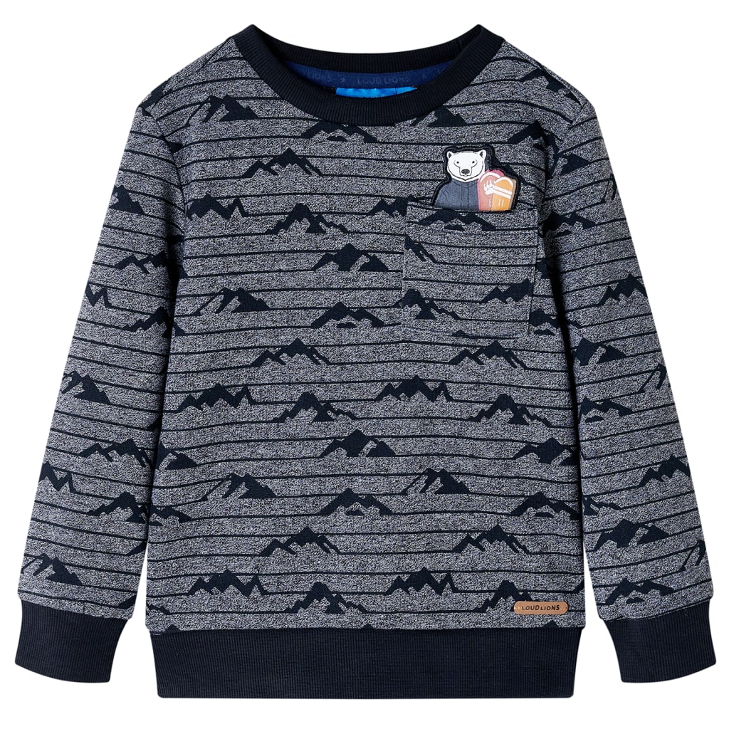 Kindertrui 116 gemêleerd marineblauw