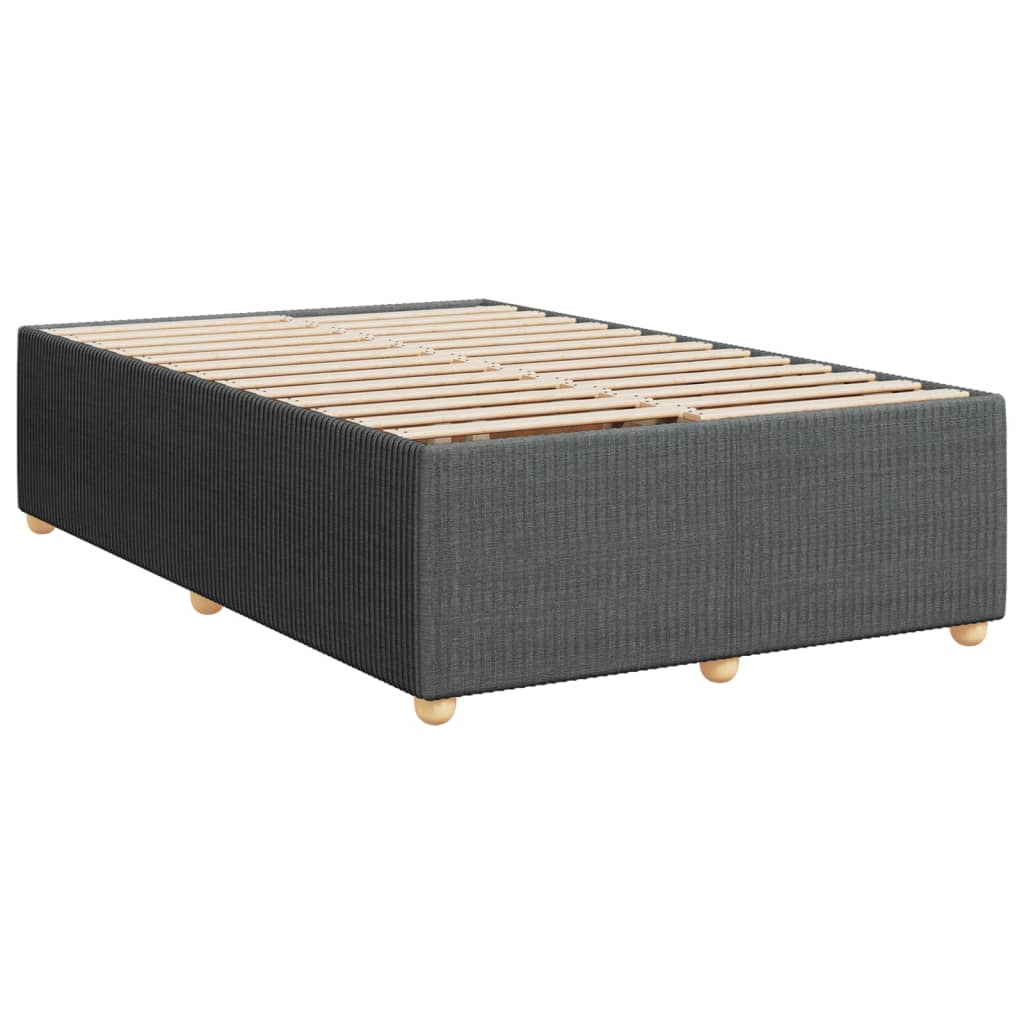 vidaXL Boxspring met matras stof donkergrijs 120x190 cm