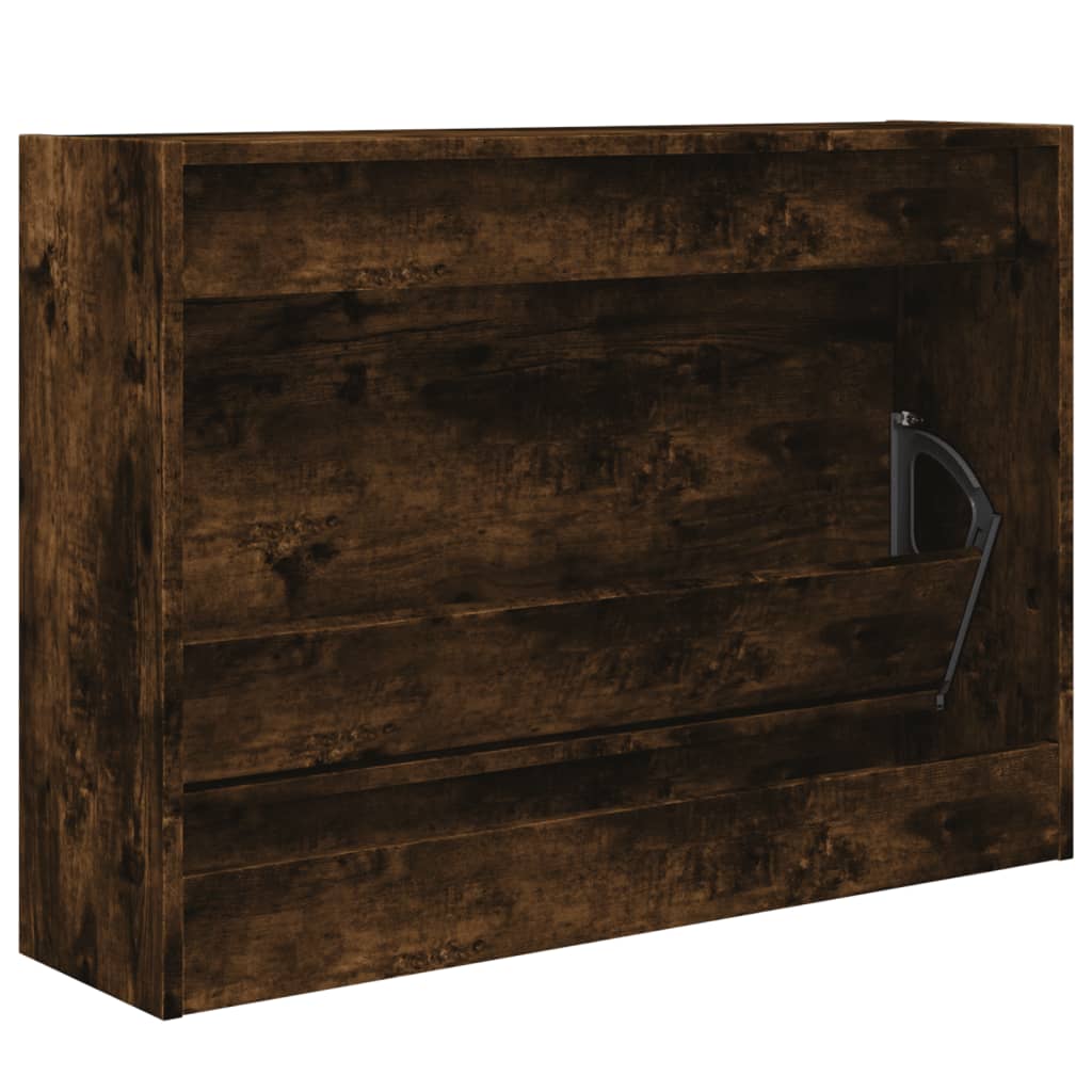 vidaXL Schoenenkast 80x21x57 cm bewerkt hout gerookt eikenkleurig