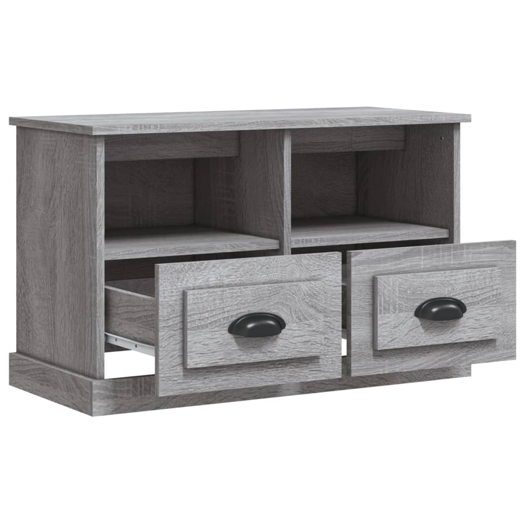 vidaXL Tv-meubel 80x35x50 cm bewerkt hout grijs sonoma eikenkleurig