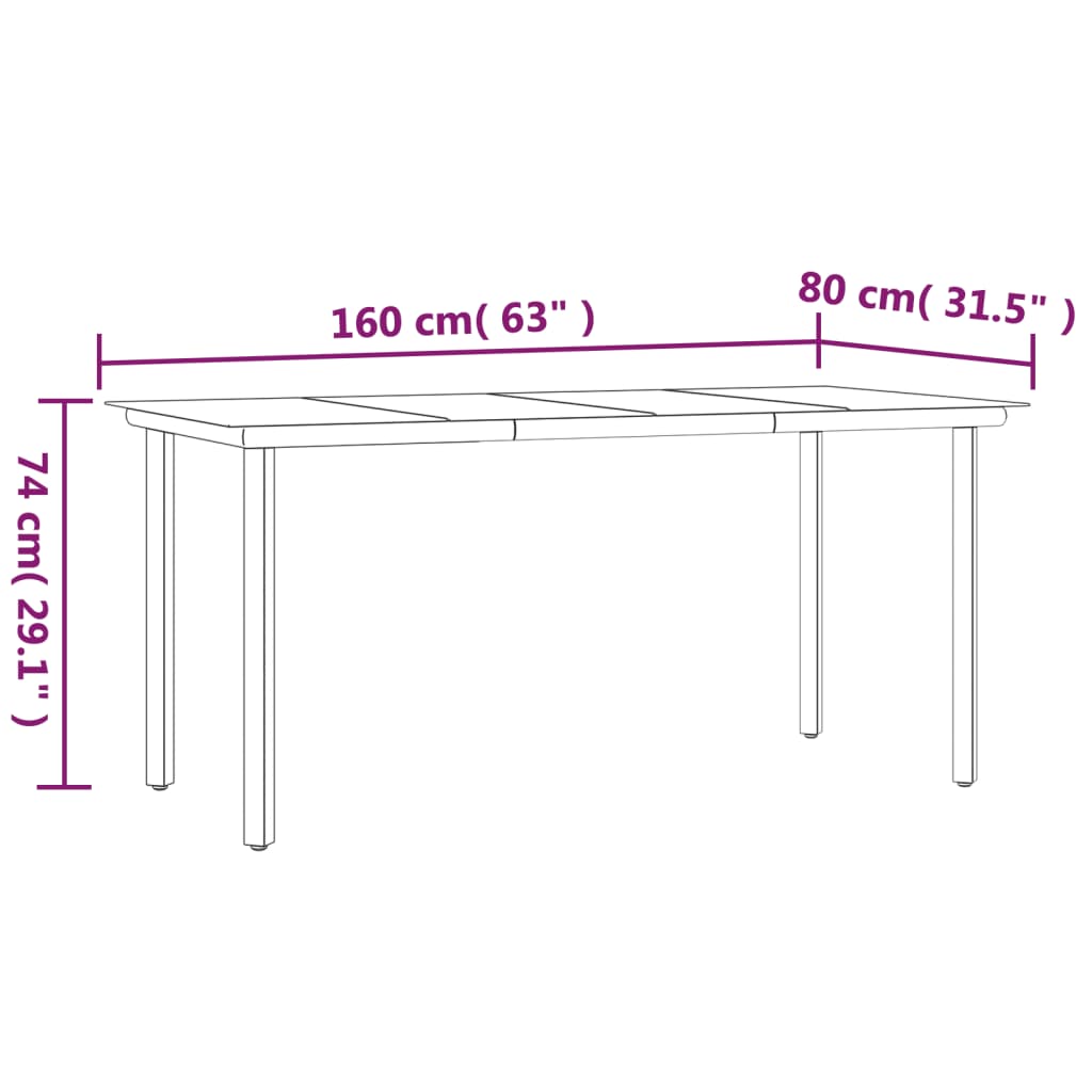 vidaXL 5-delige Tuinset poly rattan zwart