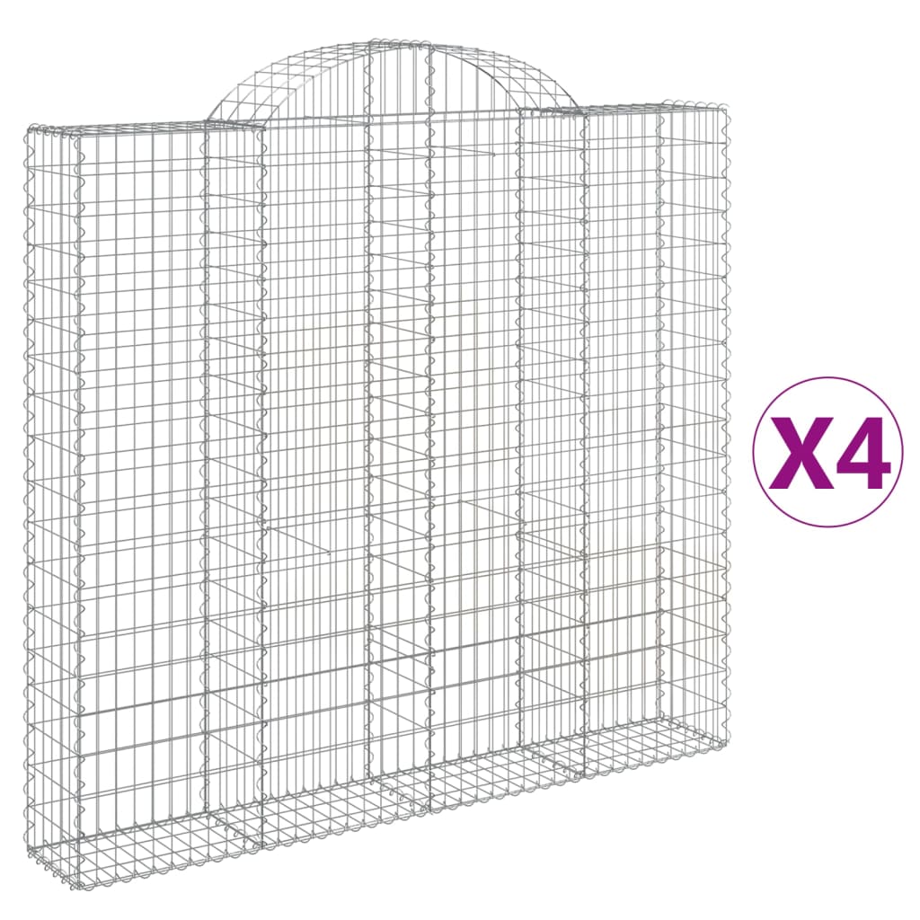 vidaXL Schanskorven 4 st gewelfd 200x30x180/200 cm ijzer