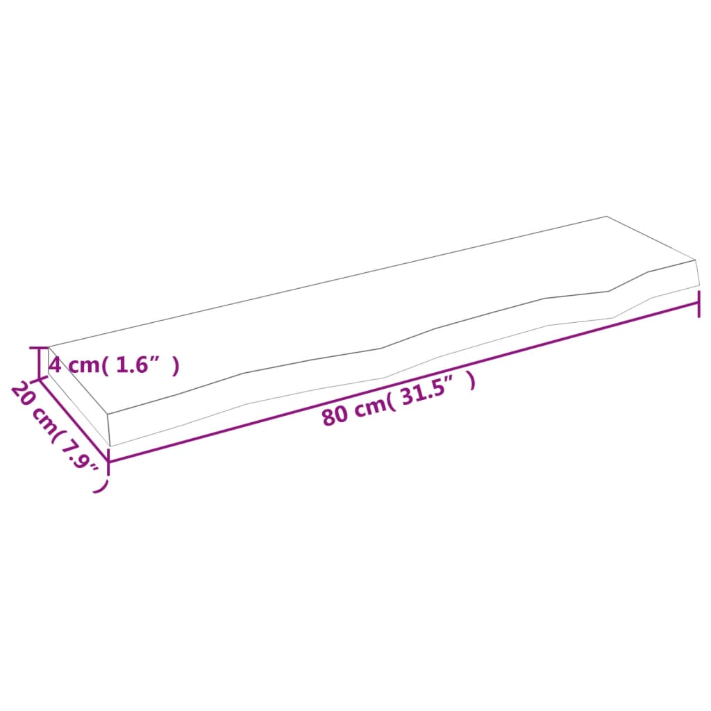 vidaXL Wandschap 80x20x4 cm behandeld massief eikenhout lichtbruin